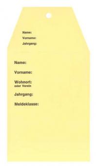 Startkarten für Volkslauf Gelb 